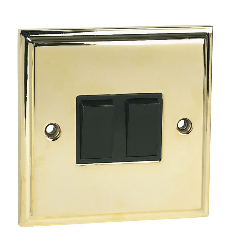 Victorian Brass 2 Gang 2 Way 6 Amp Switch