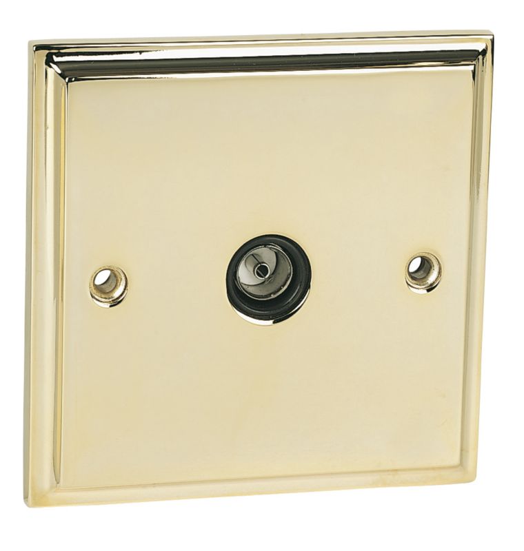 TV Socket Victorian Brass