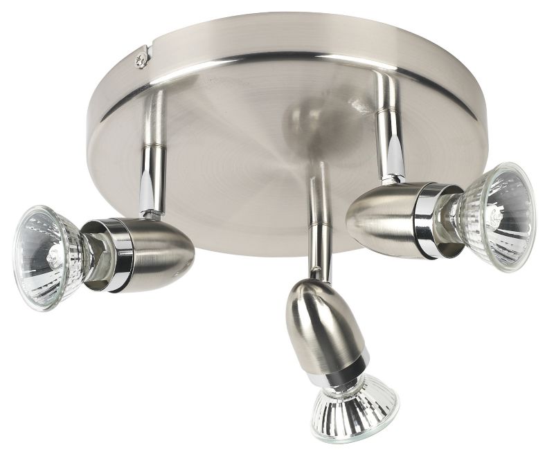 Shot Brushed & Polished Chrome 3-Light Spotlight