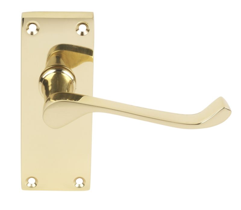Victorian Door Handle Scroll Brass Effect