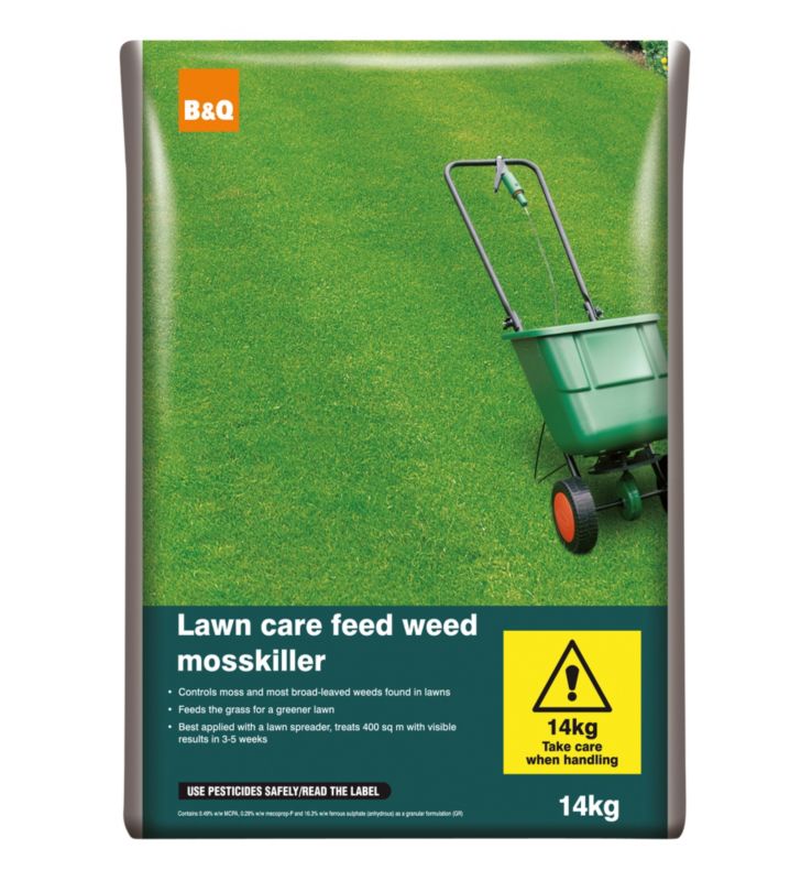 BandQ Triple Action Lawn Feed Weed and Moss Control 14kg