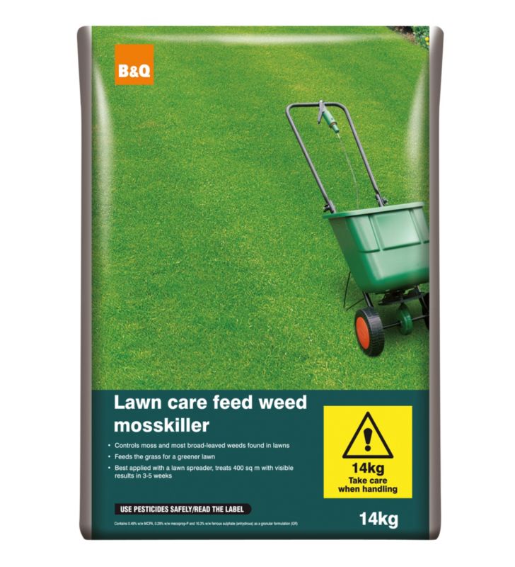 BandQ Triple Action Lawn Feed Weed and Moss Control 14kg