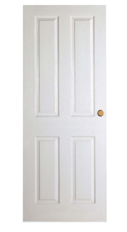 BampQ Cadeby Woodgrain Effect Internal 4 Panel Moulded Door NAT20CBY White H1981 x W610 x D35mm