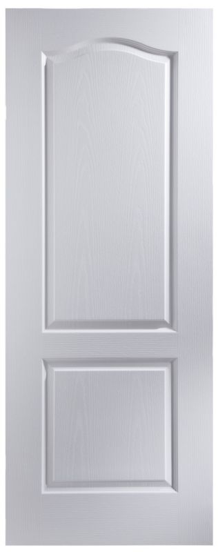 BampQ Chateau Woodgrain Effect Internal 2 Panel Moulded Pre Painted Door NAT26CLASP White H1981 x W762 x D35mm