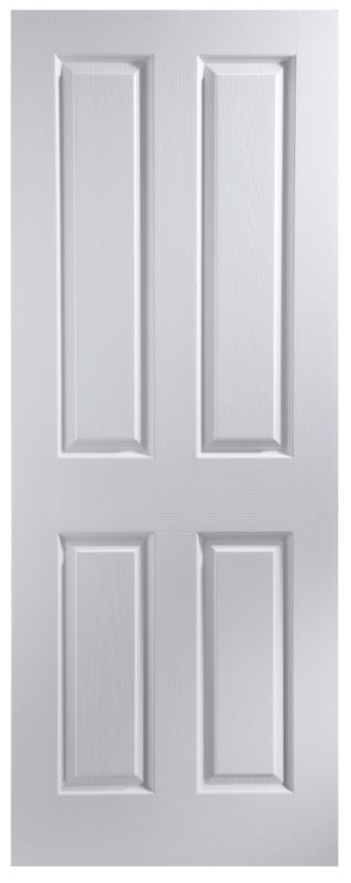 BampQ Cadeby Woodgrain Effect Internal 4 Panel Moulded Door NAT23CBY White H1981 x W686 x D35mm