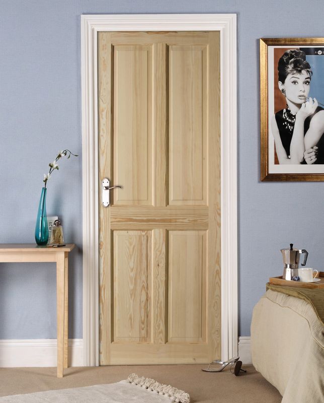 Alternative image for Elveden Clear Pine 4 Panel Interior Door (H)1981 x (W)838 x (D)35mm