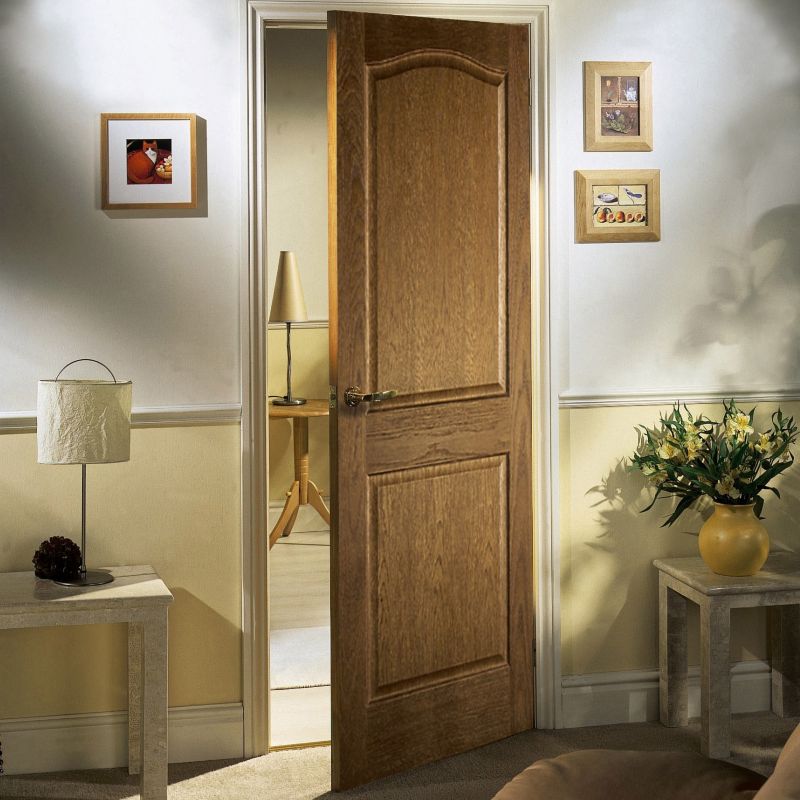 B&Q Earleigh Oak Veneer 2 Panel Internal Door NAT26NEWS Oak (H)1981 x (W)762 x (D)35mm