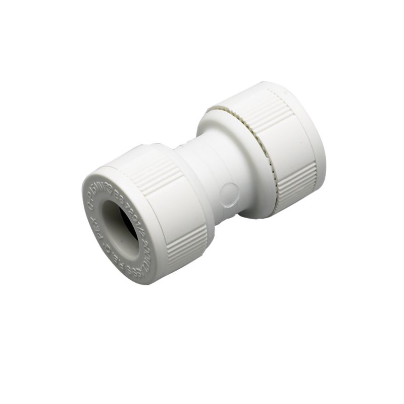 Plumbeasy Pushfit Straight Coupler PE151 White