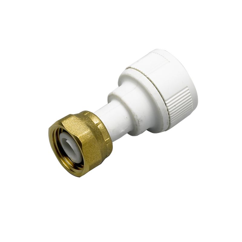 Plumbeasy Pushfit Straight Tap Connector PE1562 White 6cm