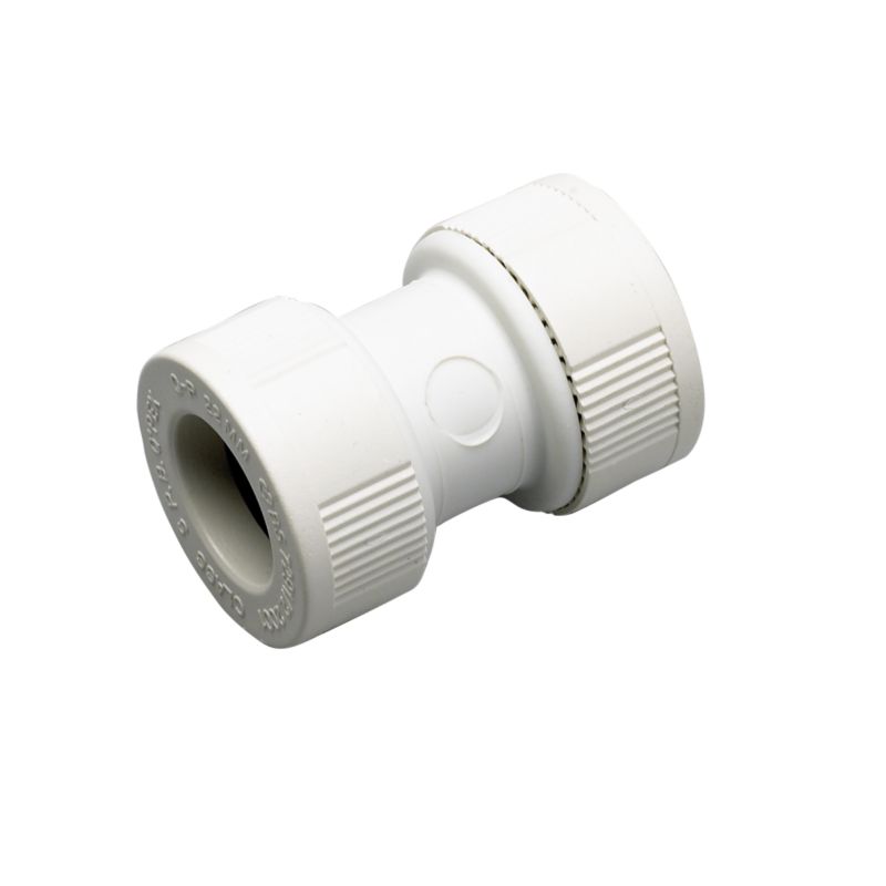 Plumbeasy Pushfit Straight Coupler PE221 White