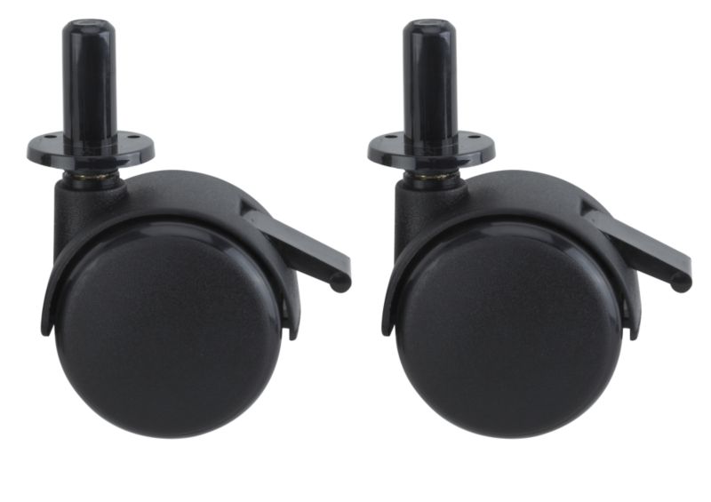 BandQ Castor Twin Wheel With Brake and Ferrule Fitting