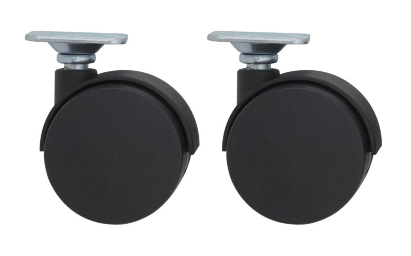 BandQ Castor Twin Wheel Plate Fitting