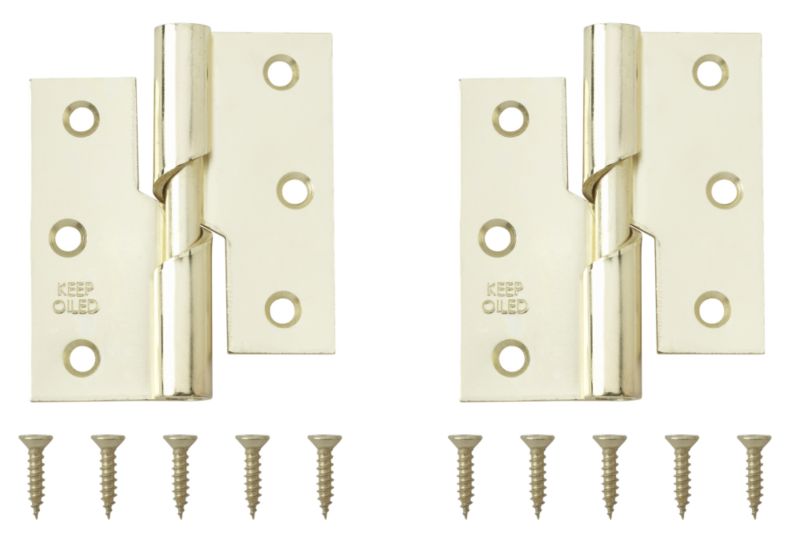 B&Q Rising Butt Hinge Left Hand Brass Plated