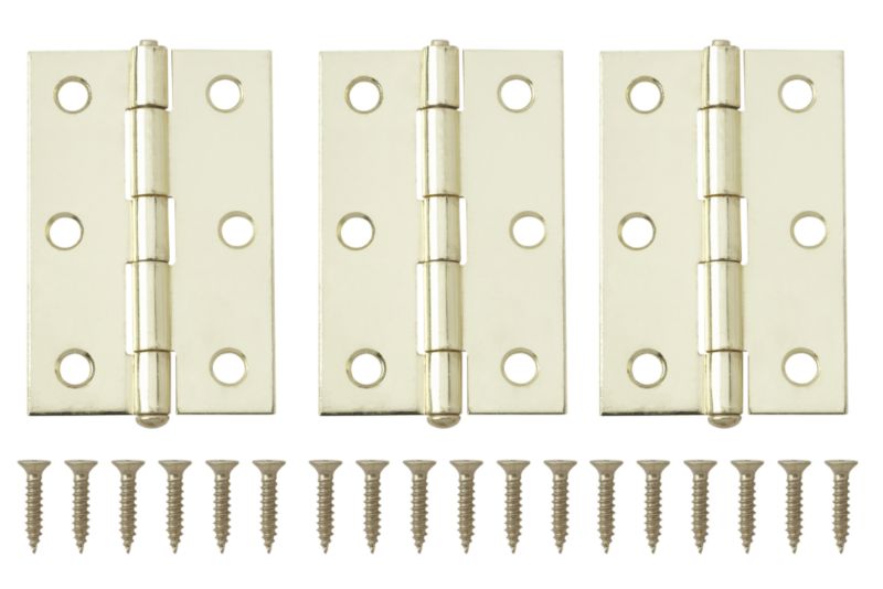 B&Q Butt Hinge Loose Pin Brass Plated