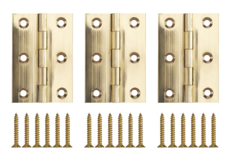 B&Q Butt Hinge Polished Brass