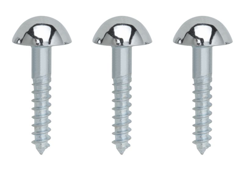 B&Q Mirror Screw Dome Head NO32 Chrome Plated Head (W)8 x (L)32mm