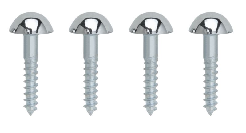 B&Q Mirror Screw Dome Head Chrome Plated Head (W)8 x (L)25mm
