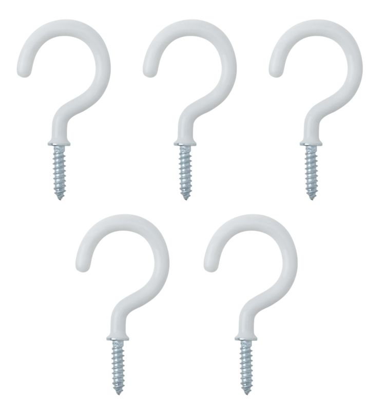 B&Q Cup Hook Large  White 32mm