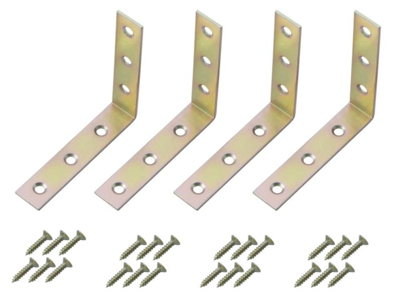 BandQ Corner Brace Zinc Effect 75mm
