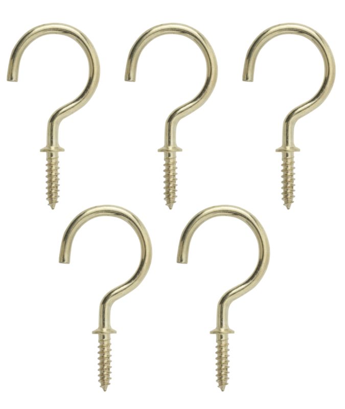 Bandq Cup Hook Medium  Brass Plated 25mm
