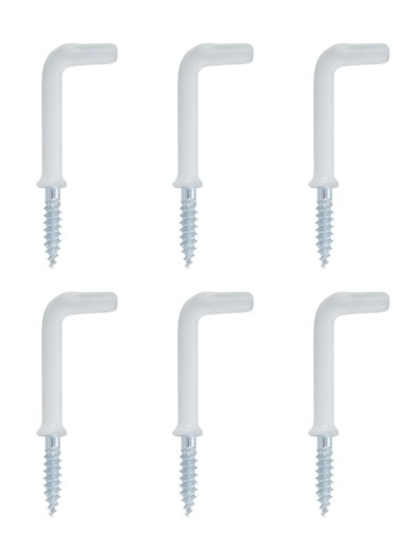 B&Q Square Cup Hook Medium  White 25mm