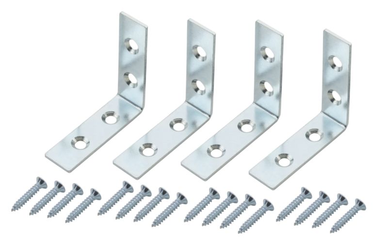 BandQ Corner Brace Zinc Effect 50mm