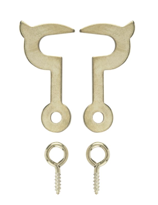 BampQ Side Hook amp Eye Brass Plated 25mm