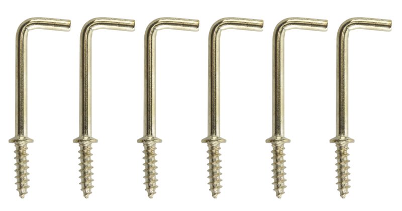 B&Q Square Cup Hook Medium  Brass Plated 25mm