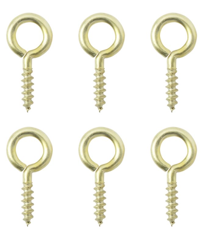 B&Q Screw Eyes Extra Small  Brass