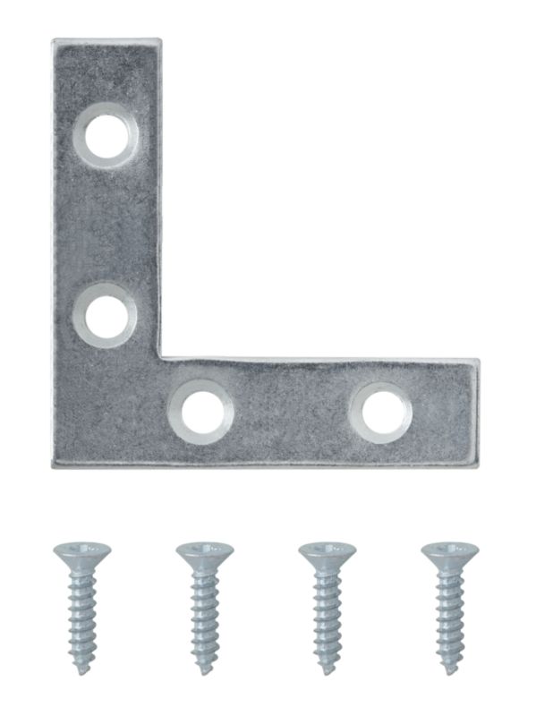BandQ Corner Plate Zinc Effect 50mm