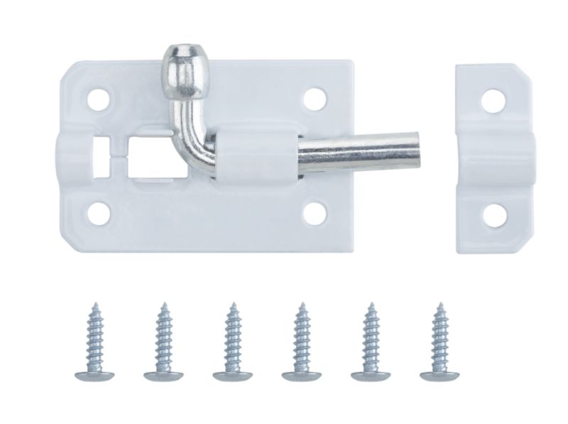 B&Q Barrel Bolt White