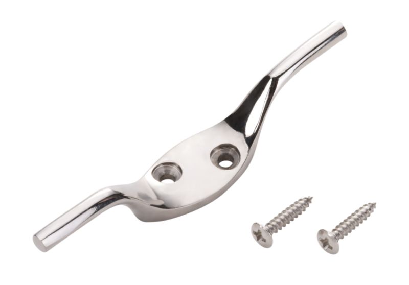 BandQ Cleat Hook Polished Nickel 75mm