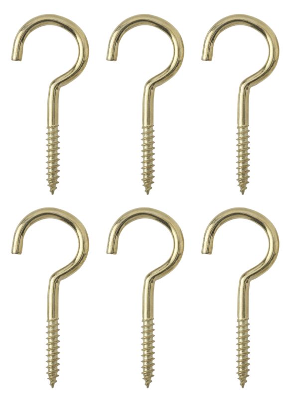 B&Q Screw Hook Small  Brass Plated