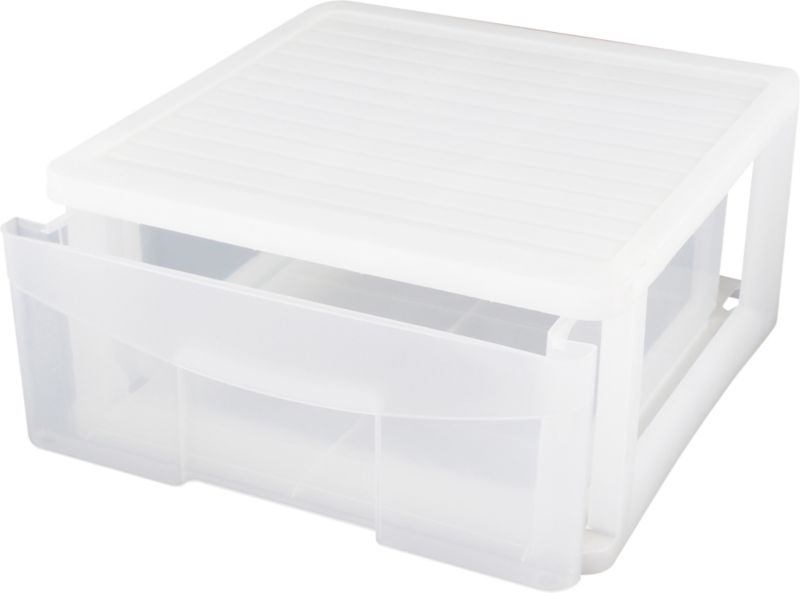 BandQ Form Stacking Drawer Box Plastic Clear