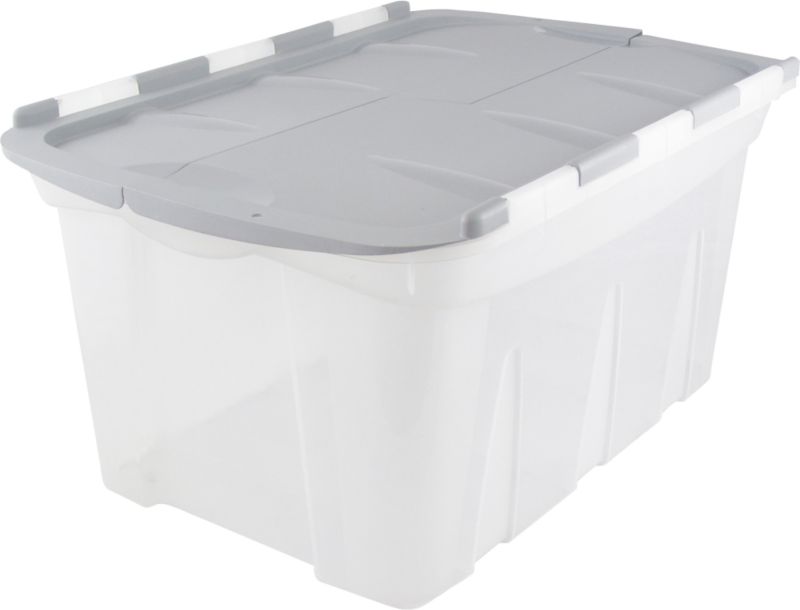 BandQ Form Large Locking Lid Crate Plastic Clear