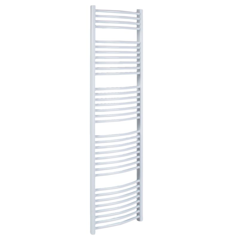BampQ Curved Decorative Towel Warmer 1898BTU White H1674 x W450mm