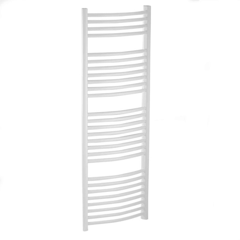 BampQ Curved Towel Radiator 1500 BTU White H1324 x W450mm