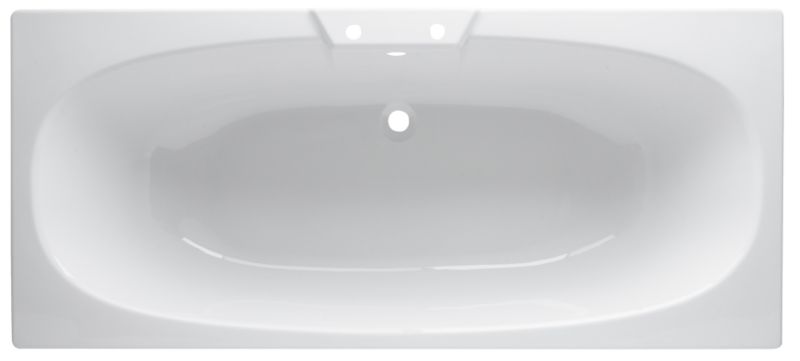 Unbranded Twin-Ended Acrylic Bath White (L)1700 x (W)740mm
