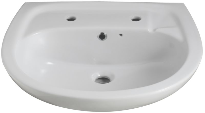 BandQ Barcelona Basin White 2 Tap Hole