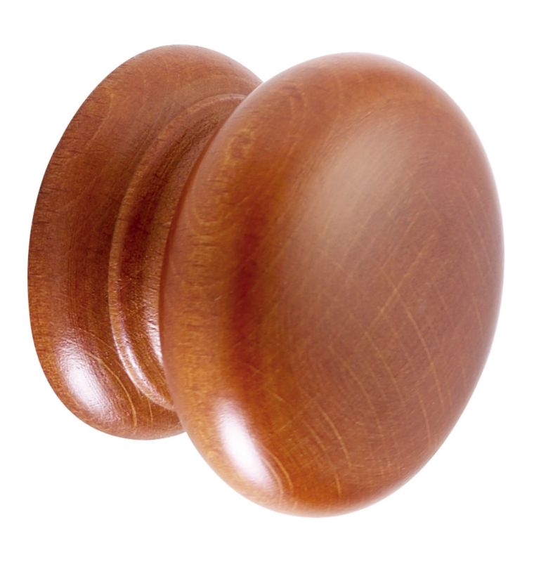 Classic Wooden Knob Handles Cherry Effect Pack of 2
