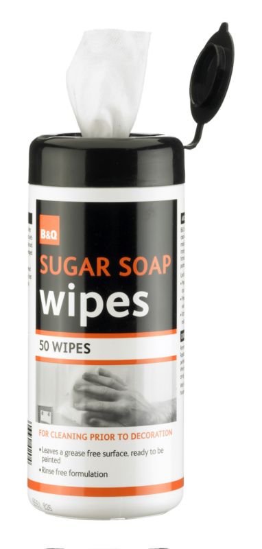 B&Q Sugar Soap Wipes White 50 Pack