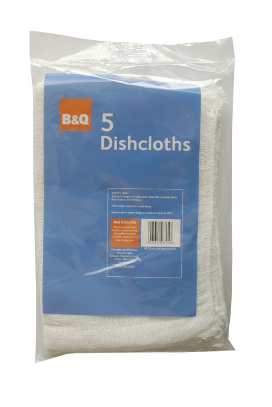 Bandq Dishcloths White 5 Pack