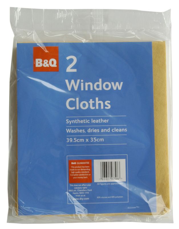 BandQ Window Cloths Yellow 2 Pack