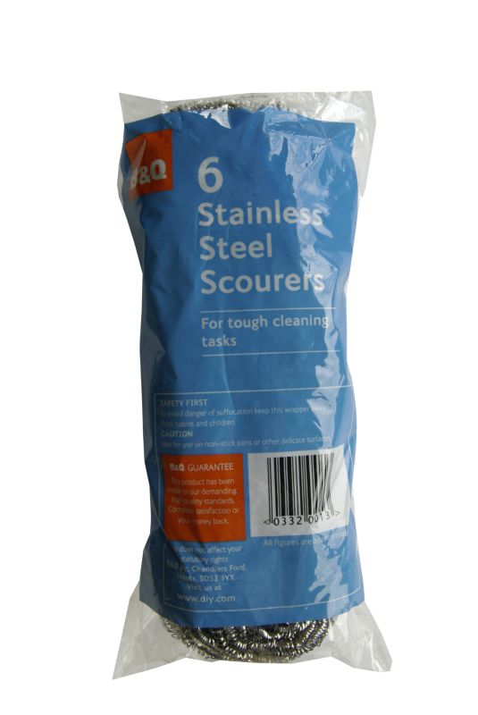 Bandq Stainless Steel Scourers 6 Pack