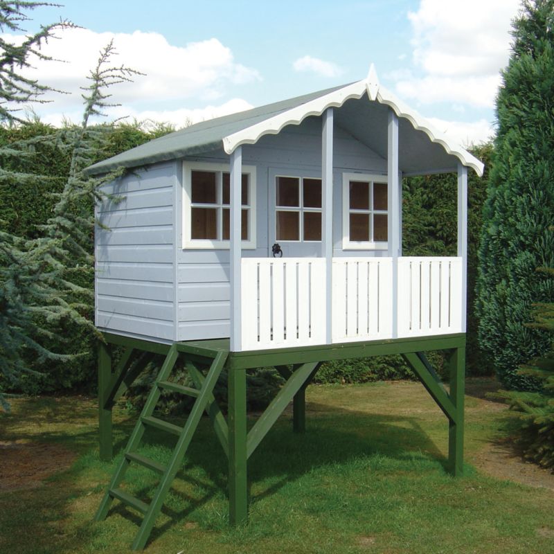 Alternative image for Stork Playhouse With Verandah - (H) 2.55m x (W) 1.79m x (D) 1.79m