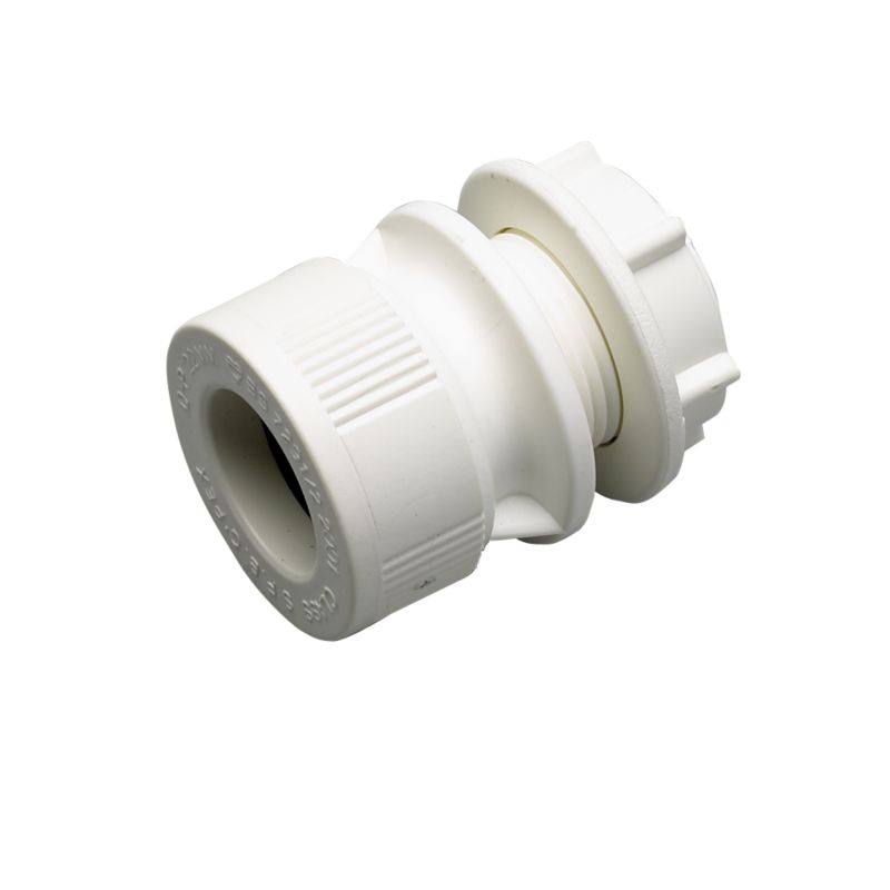 Plumbeasy Pushfit Water Tank Connector Pe22/5 White 6cm