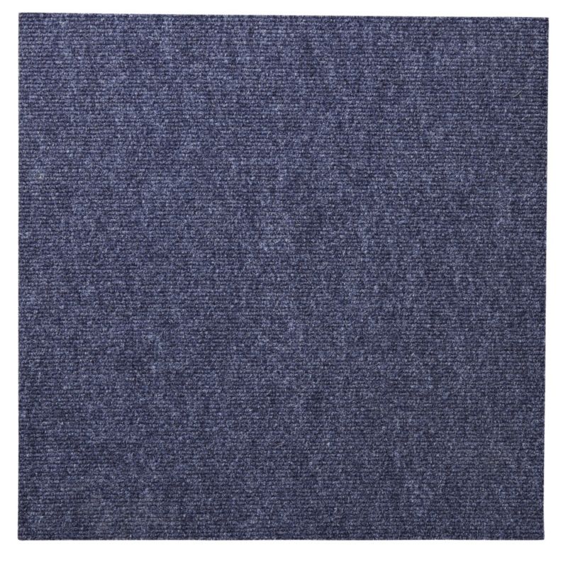 B&Q Value Mini Cord Carpet Tile Blue (W)50 x (L)50cm Pack of 10