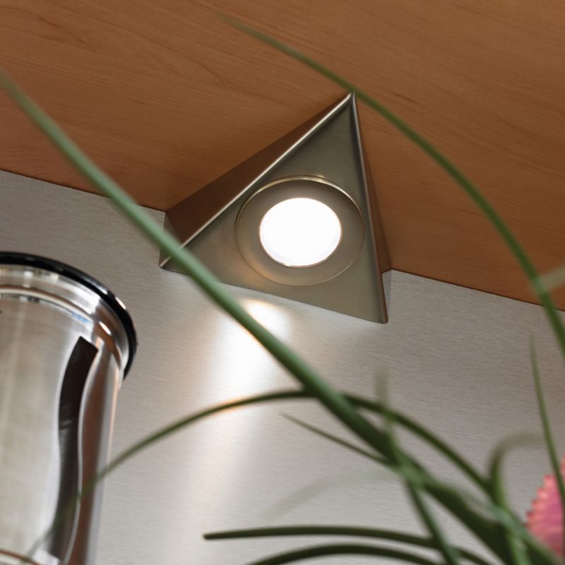Triangular Light Set 825.75-0002 Brushed Stainless Steel (H)40 x (W)140mm