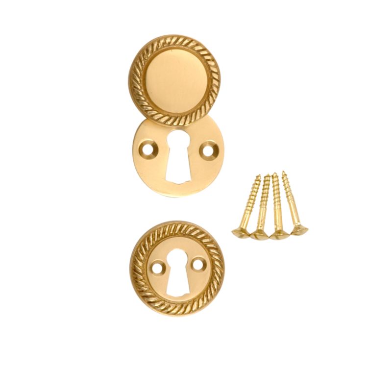 B&Q Key Hole Cover Brass Coloured