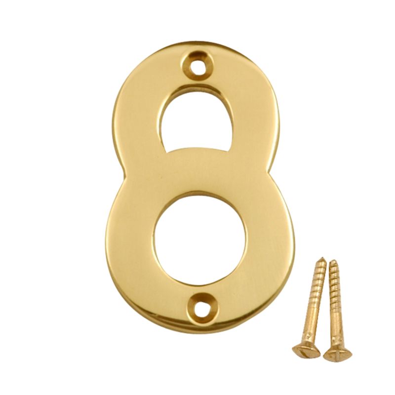 B&Q Numeral 8 Brass Coloured